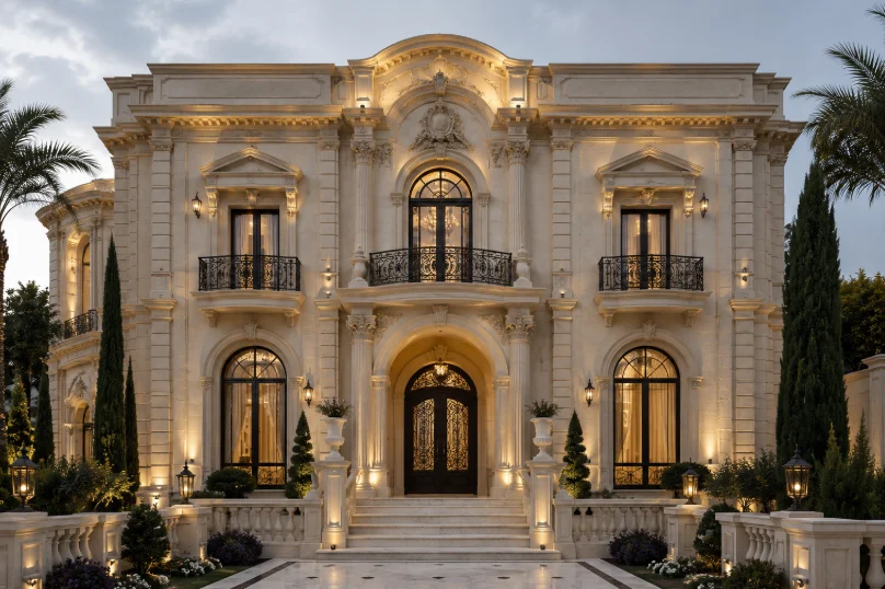 تصميم واجهات فلل كلاسيك