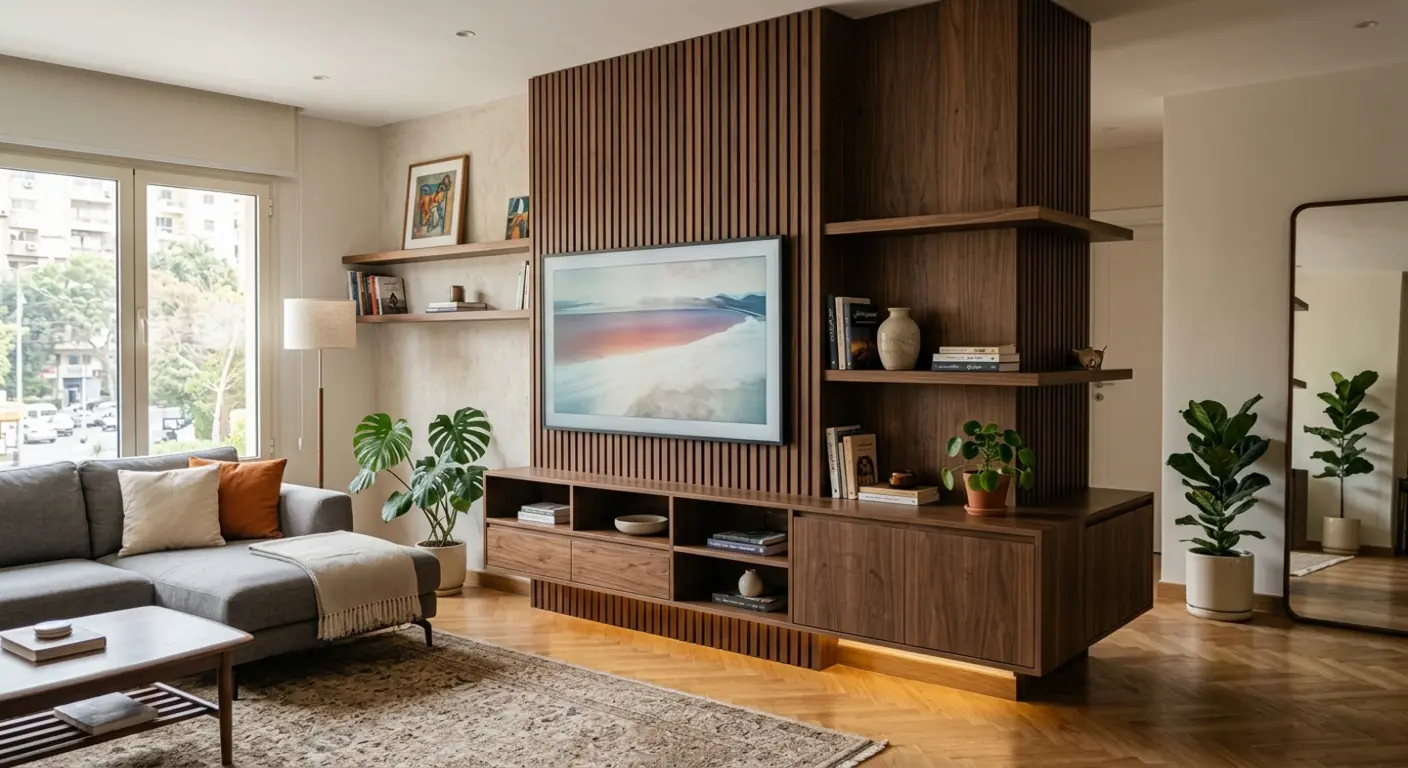 دمج العمود مع وحدة تلفزيون