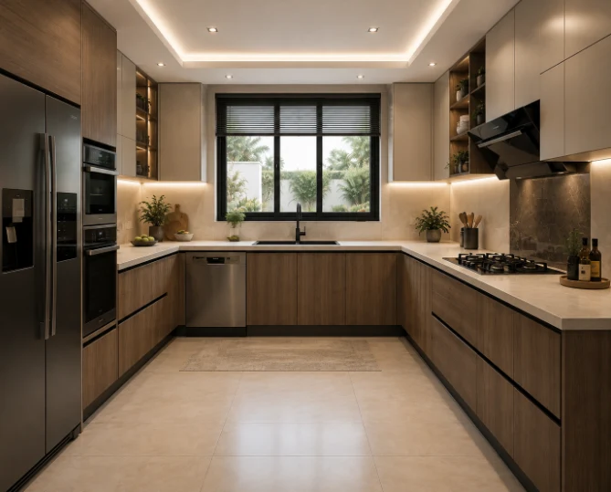 تصميم مطابخ حرف U