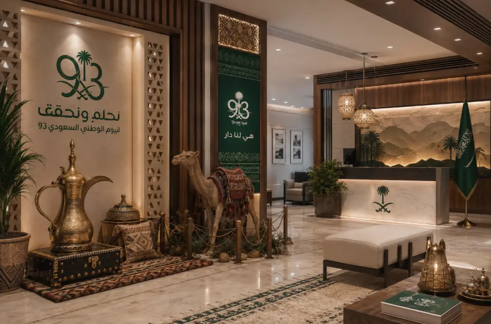 تزين جدران اليوم الوطني 